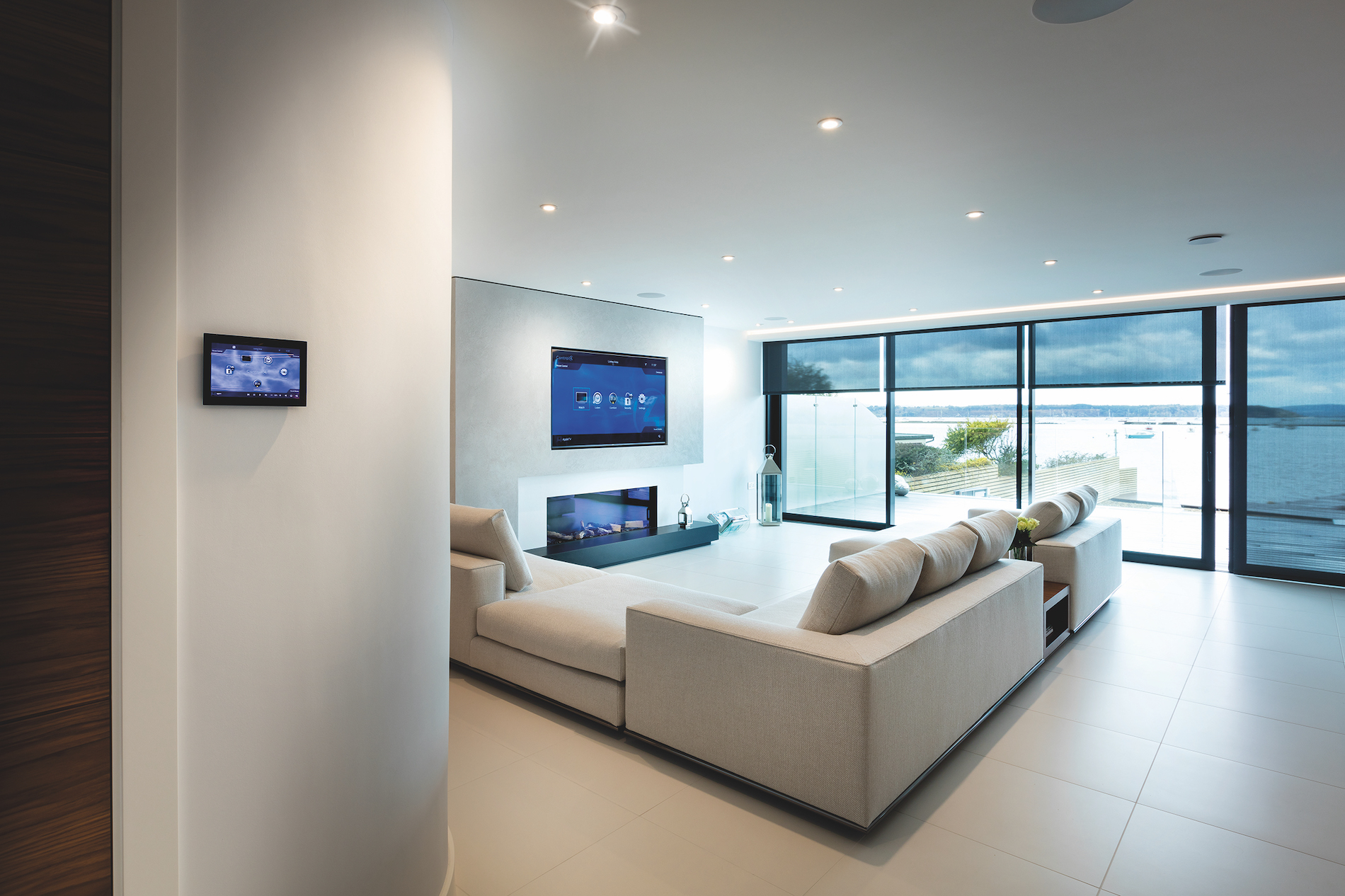 Open-plan living space in the Sandbanks project